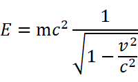 特殊相対性理論のエネルギーの数式
